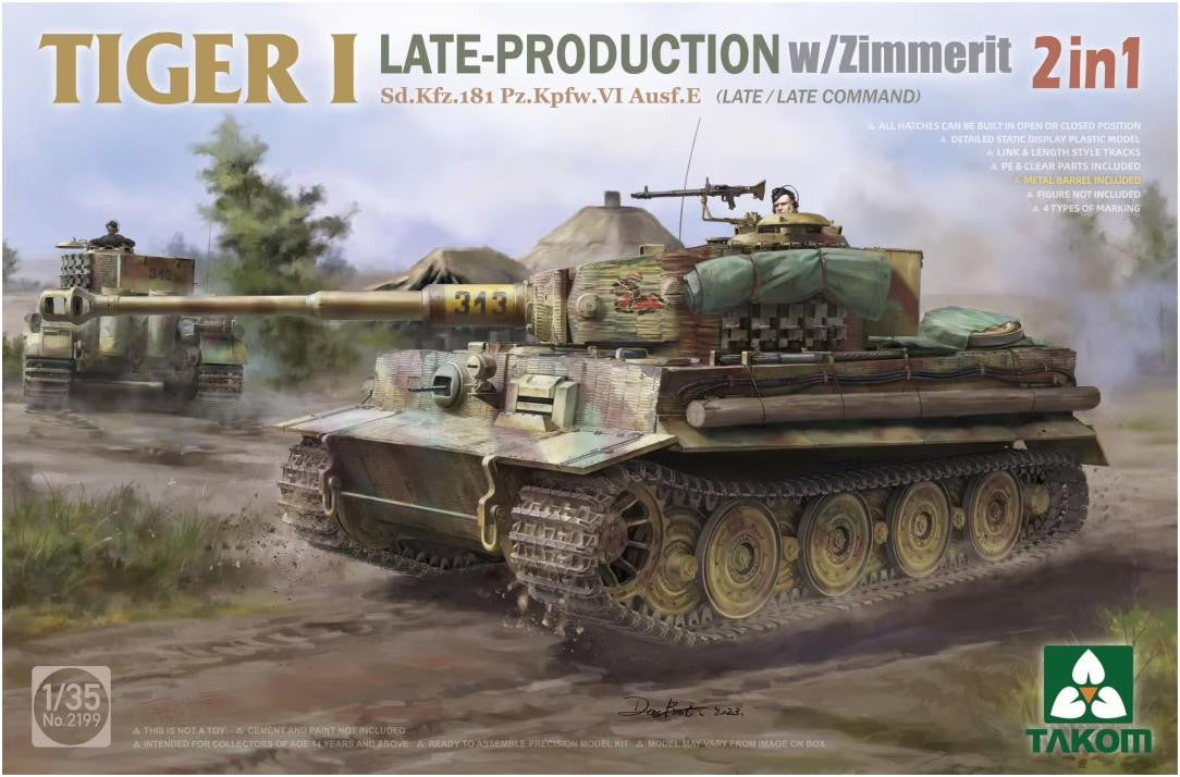 Takom 1/35 Tiger I Late Production w/Zimmerit 2199